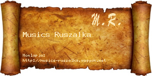 Musics Ruszalka névjegykártya